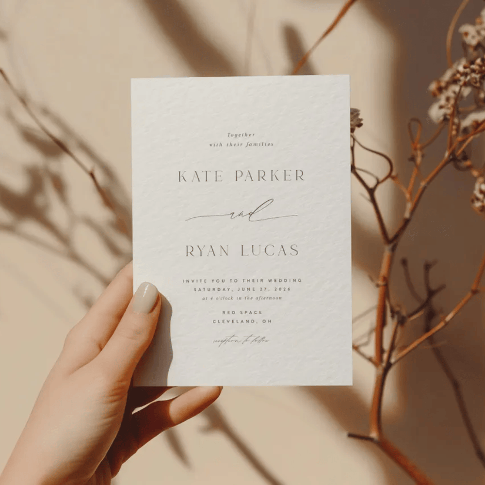 Printed Sage Green Wedding Invitation Suite | Modern 3-Piece Set with QR Code RSVP | Minimalist Green & White Invite Bundle | Envelopes Included