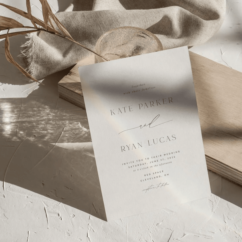 Printed Sage Green Wedding Invitation Suite | Modern 3-Piece Set with QR Code RSVP | Minimalist Green & White Invite Bundle | Envelopes Included