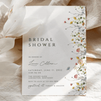 Printed Wildflower Bridal Shower Invitations | Boho Floral Garden Invite | Minimalist Spring Wedding Shower Cards | Envelopes Included