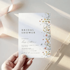 Printed Wildflower Bridal Shower Invitations | Boho Floral Garden Invite | Minimalist Spring Wedding Shower Cards | Envelopes Included